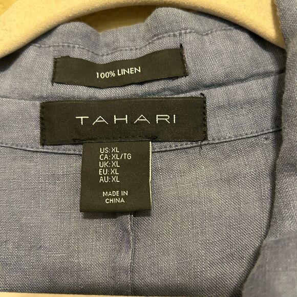 Tahari 100% Linen Tunic Jacket Womens XL Lightweight Pockets Layering Lagenlook - Picture 8 of 8